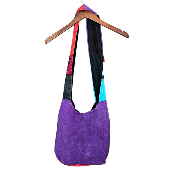 Kathmandu Patchwork Crossbody Bag Handmade Himalayan Boho Mushroom Hippie NWT - Picture 3 of 13